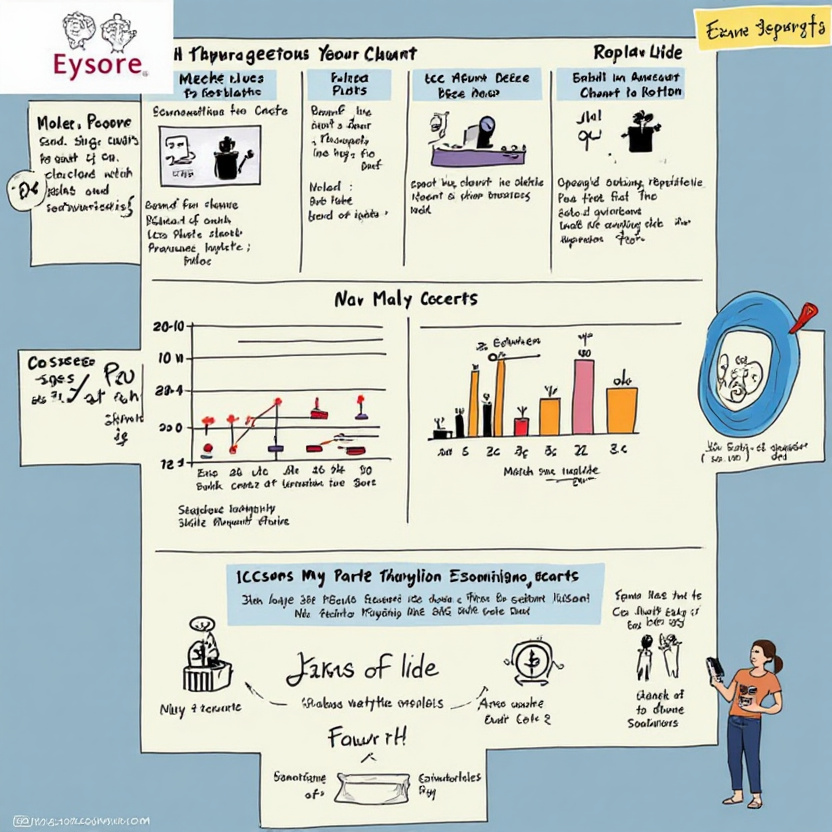 Cluttered presentation slide with excessive text and poor layout, symbolizing common design mistakes that cause visual discomfort in professional presentations