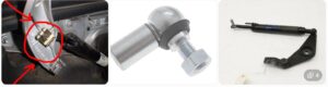 Porsche 987 Boxster rear clamshell linkage and adjustment mechanism